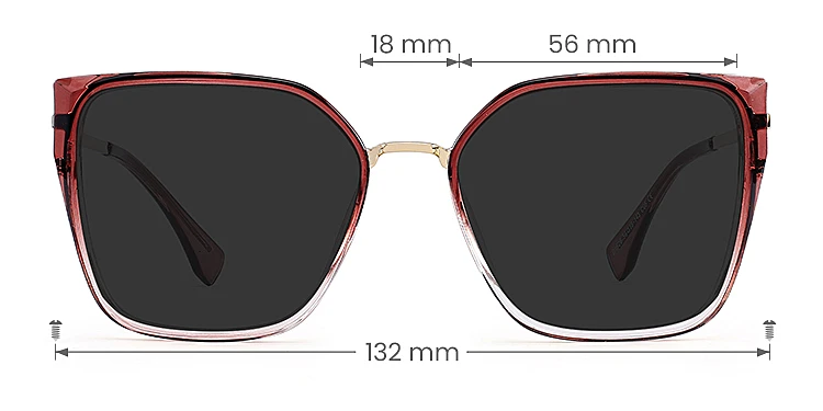 Bozi carmine clear   Plastic  Sunglasses, size view