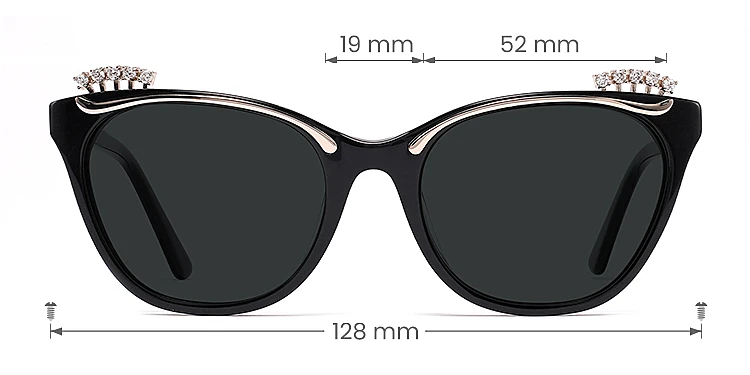 Joleen black   Acetate  Sunglasses, size view