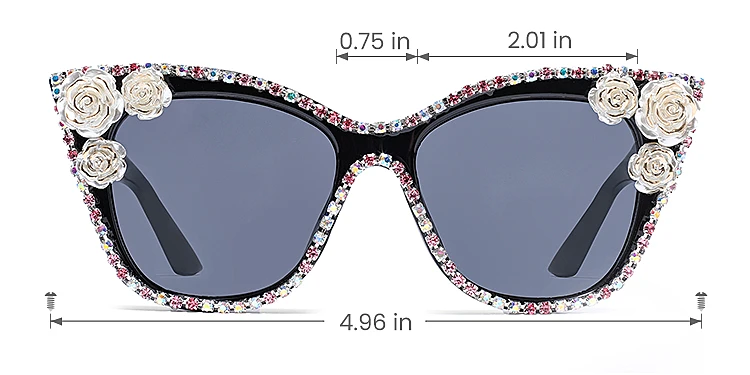 Alix black colorful   Plastic  Sunglasses, size view