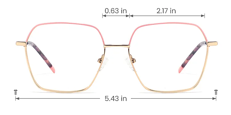Titania pink gold   Titanium  Eyeglasses, size view