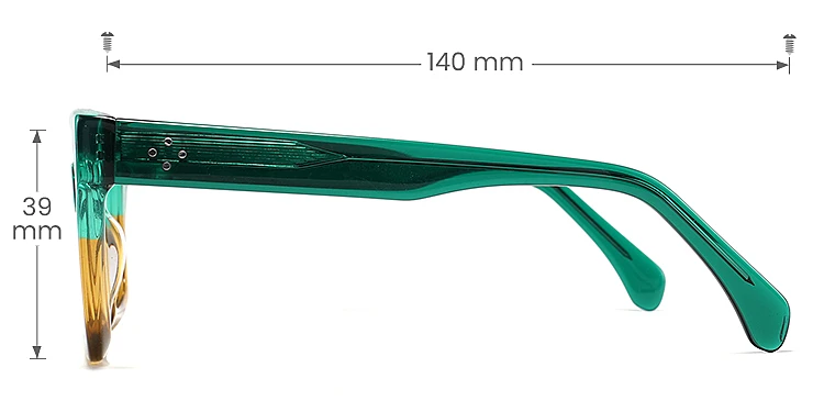 Landrey green yellow   Acetate  Eyeglasses, size view