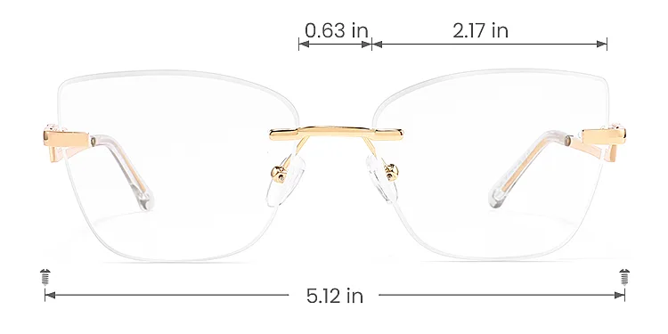 Pixie gold clear   Metal  Eyeglasses, size view