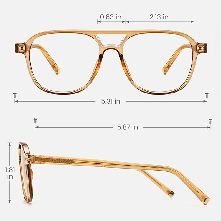 Silas champagne   Plastic  Eyeglasses, size view