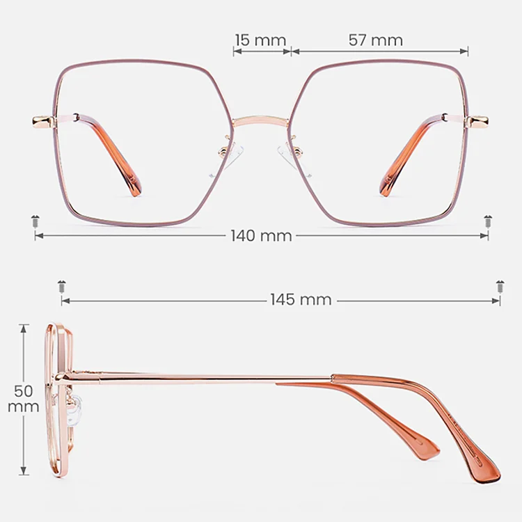 Alona carmine   Metal  Eyeglasses, size view