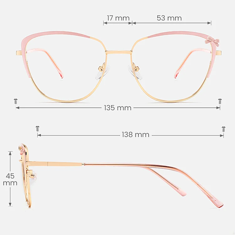 Hestia pink   Metal  Eyeglasses, size view