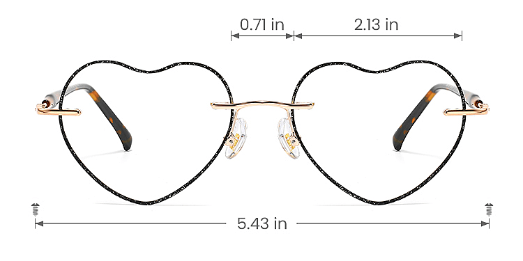 Veylana black   Metal  Eyeglasses, size view