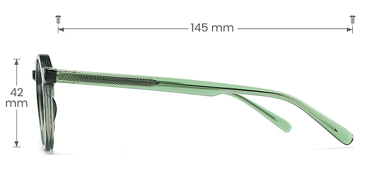 Chrissie dark green   Plastic  Eyeglasses, size view