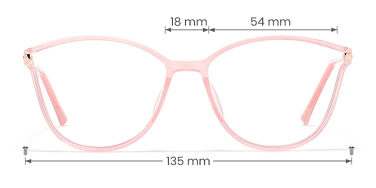 Darleen coral   Plastic  Eyeglasses, size view