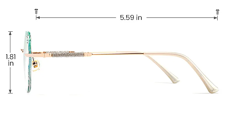 Laec gradient green   Metal  Eyeglasses, size view