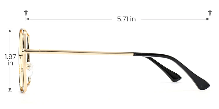 Alona black gold   Metal  Eyeglasses, size view