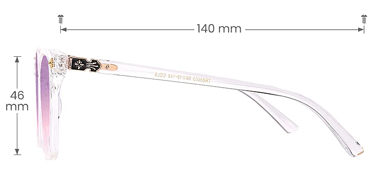 Andrea clear   TR90  Sunglasses, size view