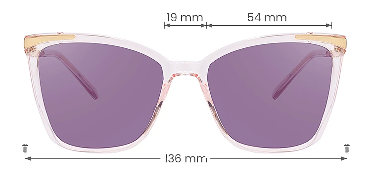Sine clear pink   Plastic  Sunglasses, size view
