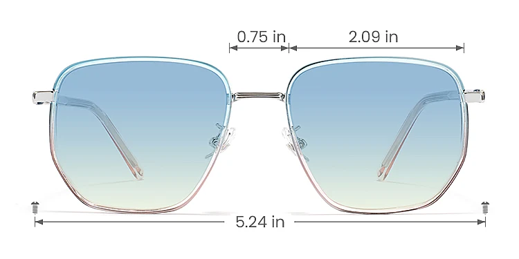 Jolin clear blue champagne   Metal  Sunglasses, size view