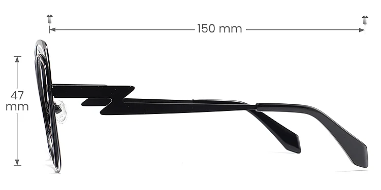 Shayla black brown   Metal  Eyeglasses, size view