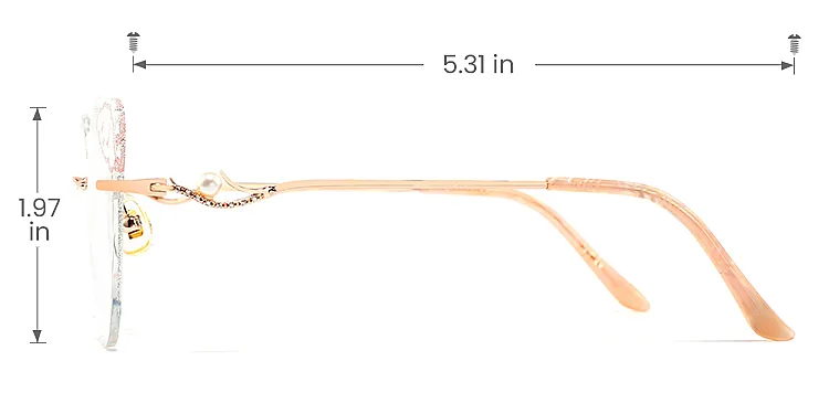 Cinna rose gold   Metal  Eyeglasses, size view