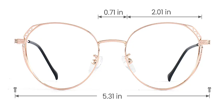 Batt rose gold   Metal  Eyeglasses, size view