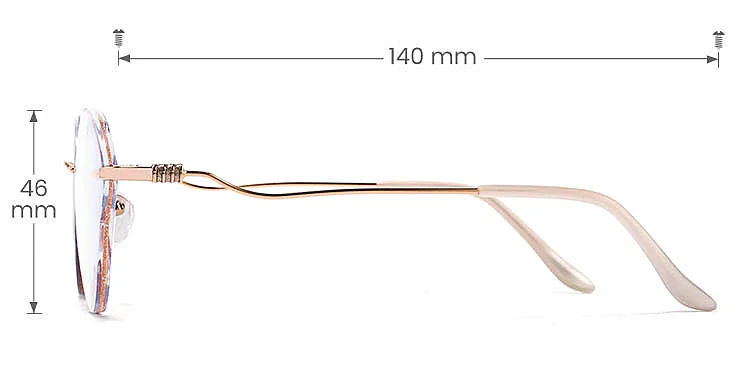 Coral rose gold   Metal  Eyeglasses, size view