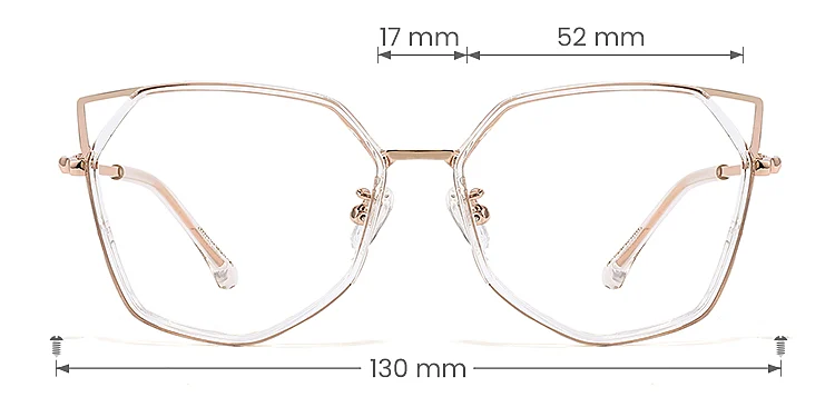 Arya clear   Metal  Eyeglasses, size view
