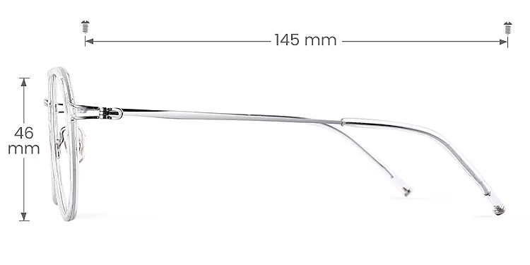 Charlene clear   Plastic  Eyeglasses, size view