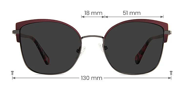 Heather red   Metal  Sunglasses, size view