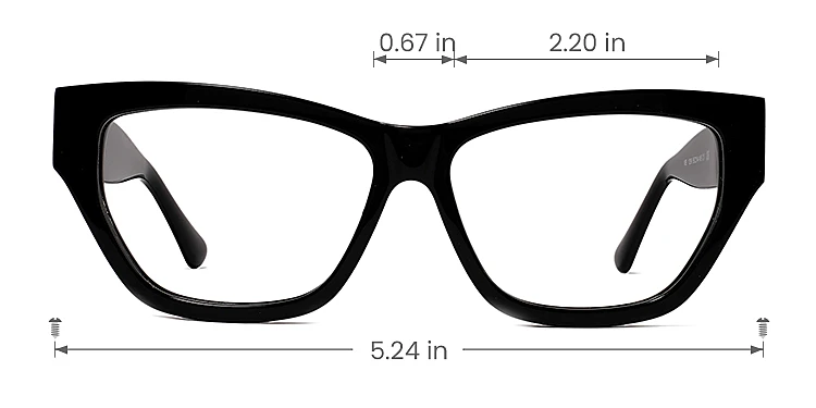 Adelia black   Acetate  Eyeglasses, size view