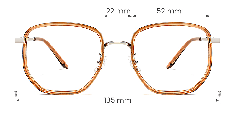 Clady orange   Plastic  Eyeglasses, size view
