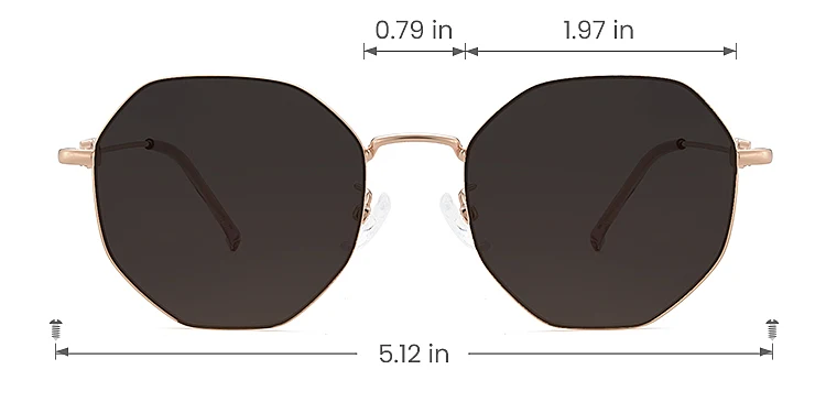 Megan rose gold   Metal  Sunglasses, size view