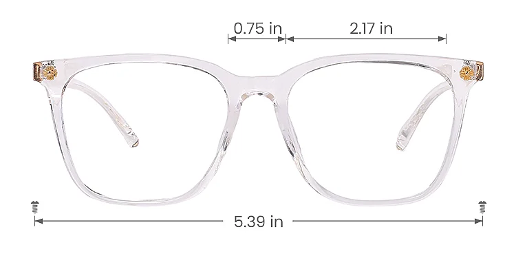 Andrea clear   TR90  Eyeglasses, size view