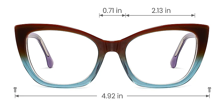 Brooke brown blue   Plastic  Eyeglasses, size view
