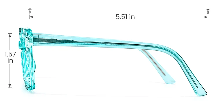 Larow teal   Plastic  Eyeglasses, size view