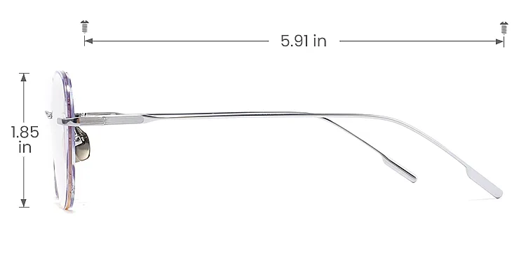 Aura silver   Titanium  Eyeglasses, size view