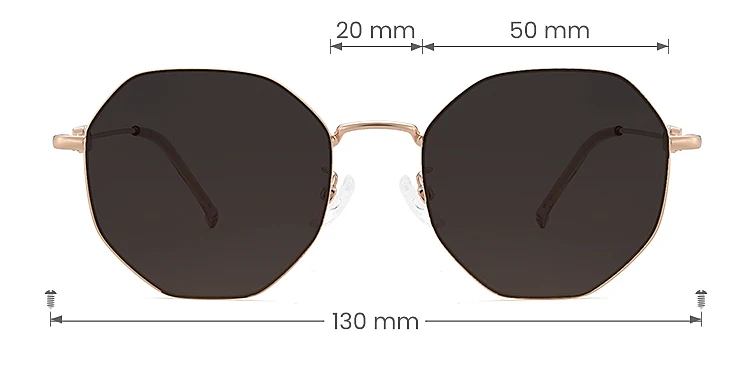 Megan rose gold   Metal  Sunglasses, size view