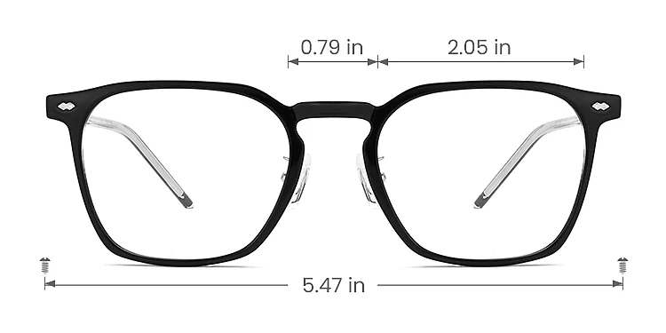 Kyle black   TR90  Eyeglasses, size view