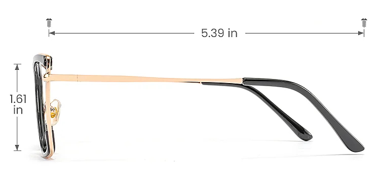 Janisa black   TR90  Eyeglasses, size view