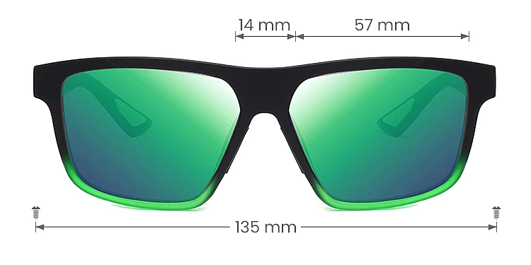 Cedric black green   TR90  Sunglasses, size view