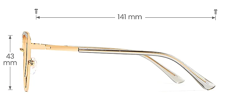 Jaelynn gold   Metal  Eyeglasses, size view
