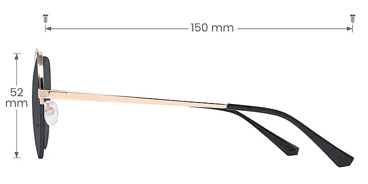 Anne black   Metal  Sunglasses, size view