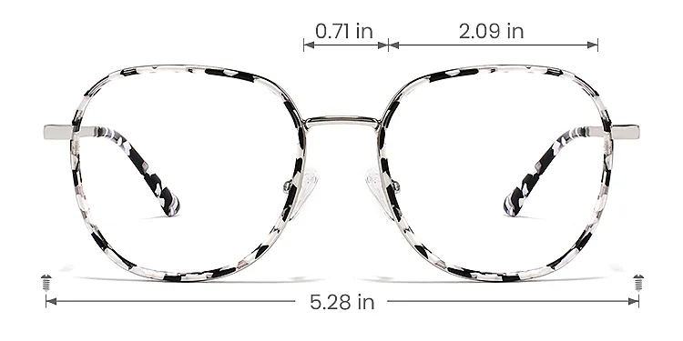 Lillian white floral   Metal  Eyeglasses, size view
