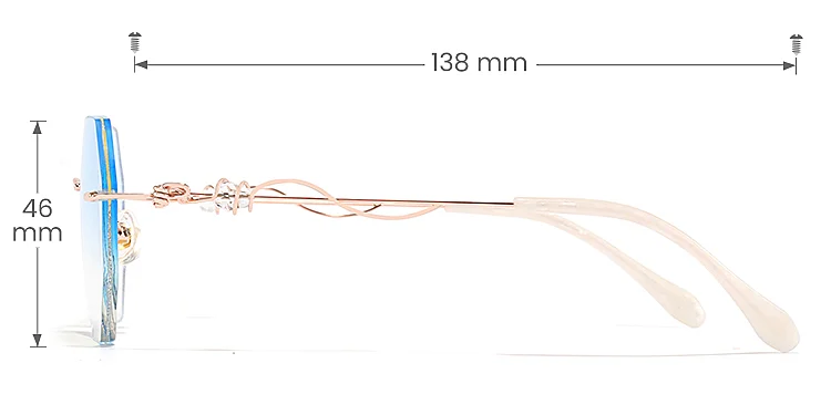 Locey blue   Metal  Sunglasses, size view