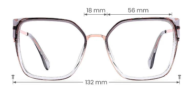 Bozi grey clear   Plastic  Eyeglasses, size view