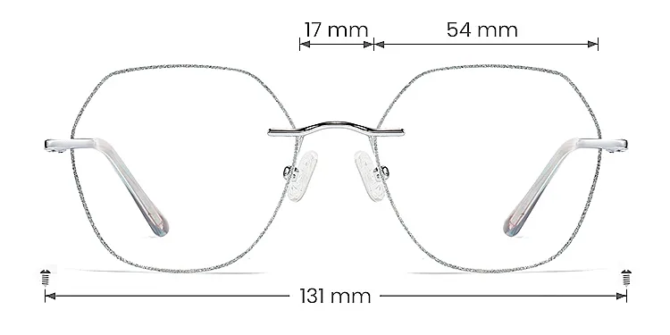 Gem silver green pink   Metal  Eyeglasses, size view