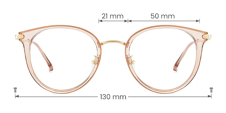 Mona pink   Plastic  Eyeglasses, size view