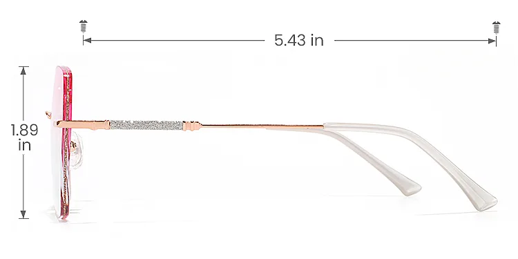 Color rose gold   Metal  Sunglasses, size view