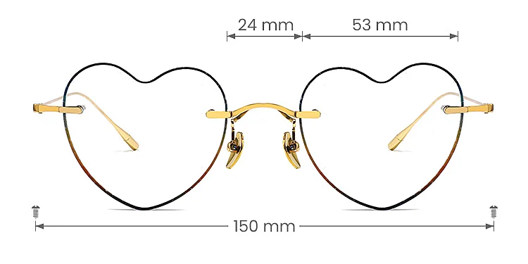 Heart Bloom gold   Titanium  Eyeglasses, size view