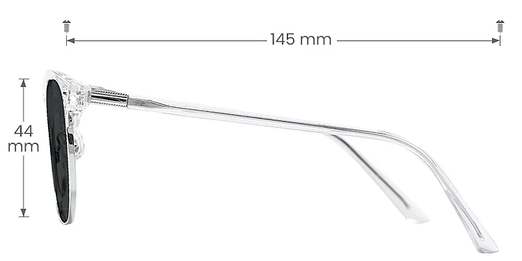 Aviva clear silver   Plastic  Sunglasses, size view