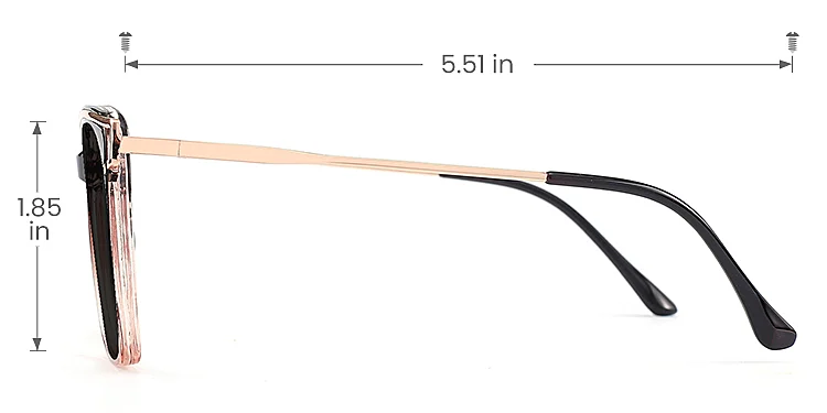 Cili black champagne   Plastic  Sunglasses, size view