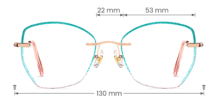 Giovanna light blue pink   Metal  Eyeglasses, size view