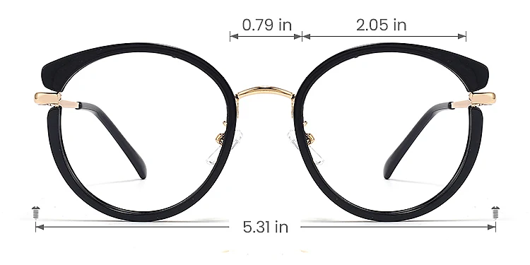 Renata black   TR90  Eyeglasses, size view