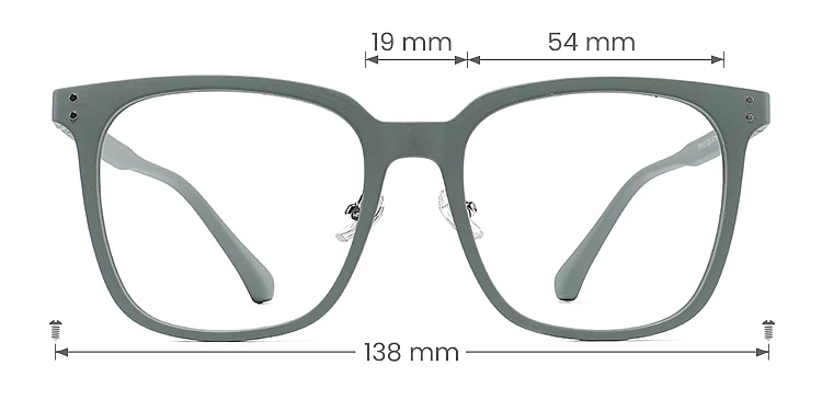 World matte green   Plastic  Eyeglasses, size view