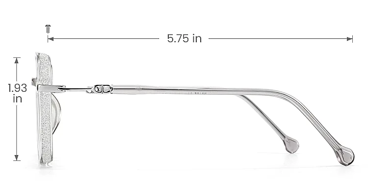 Gerda grey   Plastic  Eyeglasses, size view